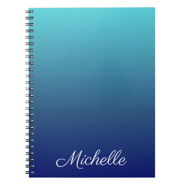 Cuaderno Degradado sombrío azul personalizado (Frente)
