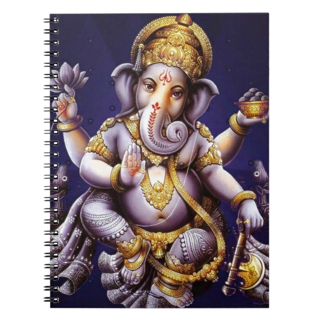 Cuaderno Deidad hindú del elefante asiático de Ganesh (Frente)