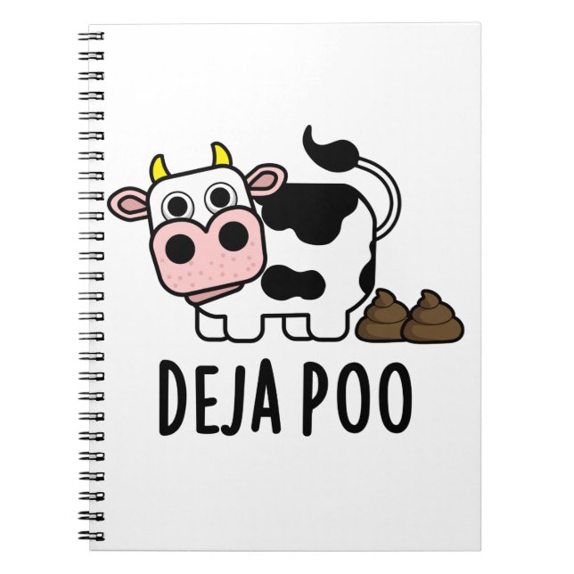 Cuaderno Deja Poo Vaca Divertida Chiste de Caca de Vaca  (Frente)