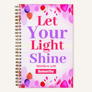 Cuaderno Deja que tu luz brille Boho Christian Chica Journa