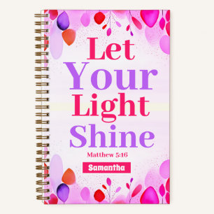 Cuaderno Deja que tu luz brille Boho Christian Chica Journa
