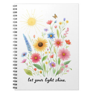 Cuaderno Deja que tu luz brille flores y sol