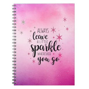 Cuaderno Deja un poco de brillo rosa