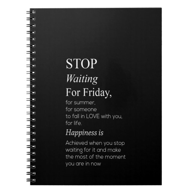 Cuaderno dejar de esperar el viernes (Frente)