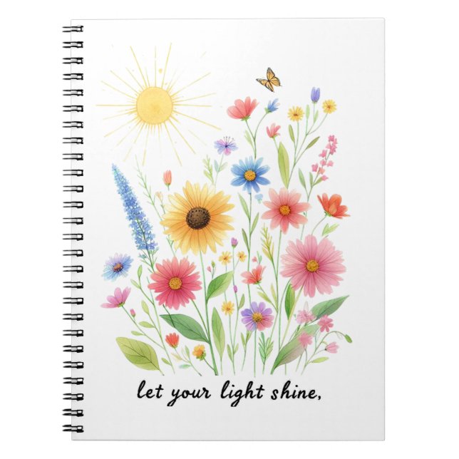 Cuaderno Dejar que brillen flores y sol (Frente)