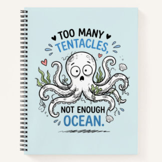 Cuaderno del amante del océano con demasiados tent