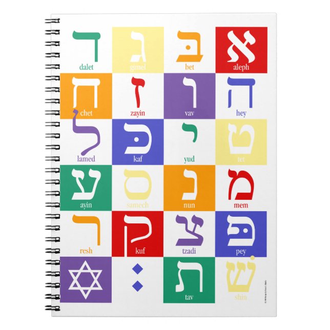 Cuaderno del arco iris del alfabeto hebreo (Frente)