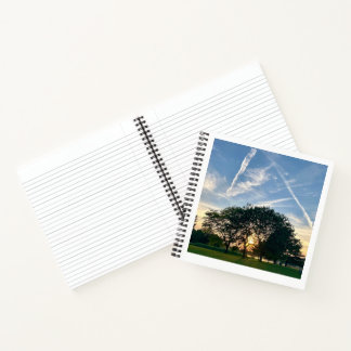 Cuaderno del atardecer del árbol del Medio Oeste