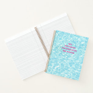 Cuaderno del aula de la escuela de la piscina azul