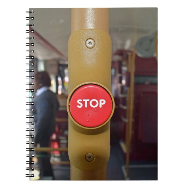 Cuaderno del botón de paro de autobús (Frente)