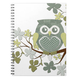 Cuaderno del búho del árbol de la polca