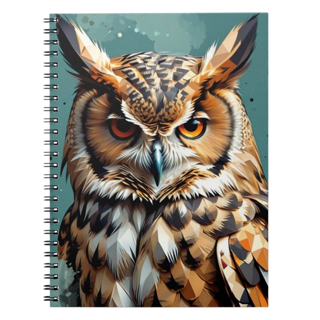 Cuaderno del búho grande semigeométrico (Frente)