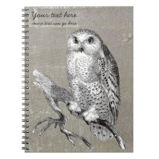 Cuaderno del búho Nevado del vintage