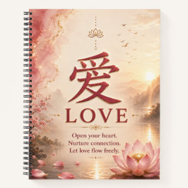 Cuaderno del carácter chino Amor (愛)