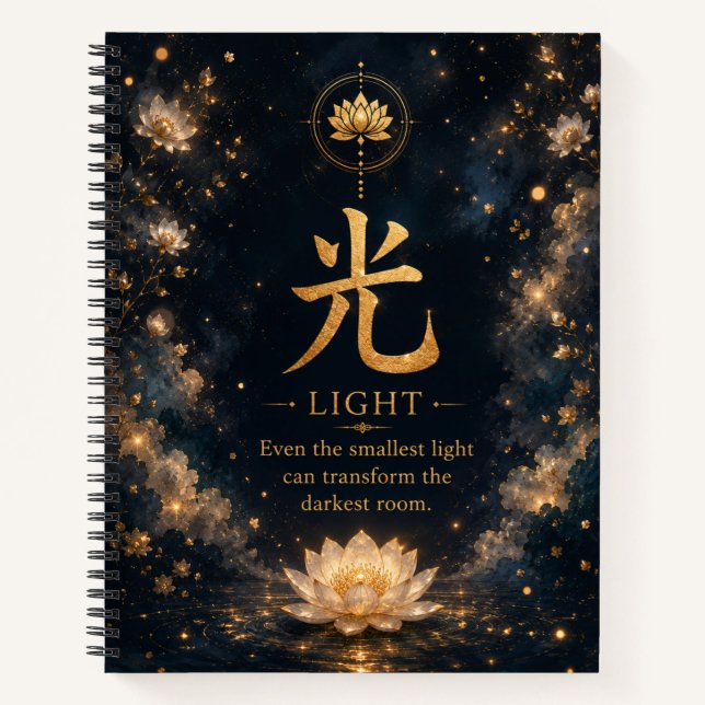 Cuaderno del carácter chino Luz (光) (Anverso)
