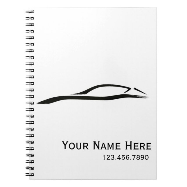 Cuaderno del coche de carreras - personalizado (Frente)
