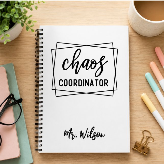 Cuaderno del Coordinador de Caos – Frase divertida (Chaos Coordinator Notebook – Funny Teacher Quote)
