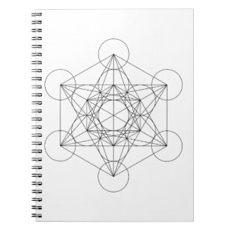 Cuaderno del Cubo de Metatrón en Blanco y Negro