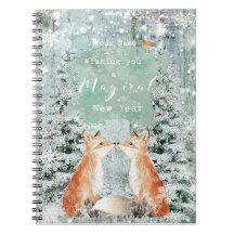 cuaderno del día de fiesta del Año Nuevo del zorro