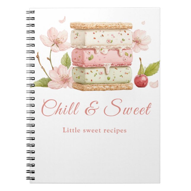Cuaderno del Día del Sándwich de Helado para recet (Frente)