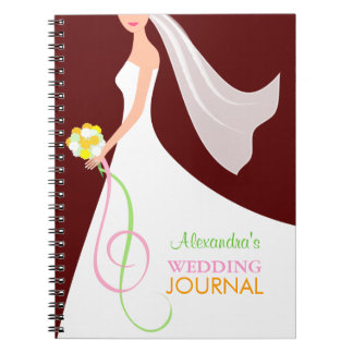 Cuaderno del diario de la boda de la novia