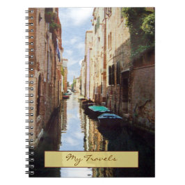 Cuaderno del diario del viaje de Venecia Italia