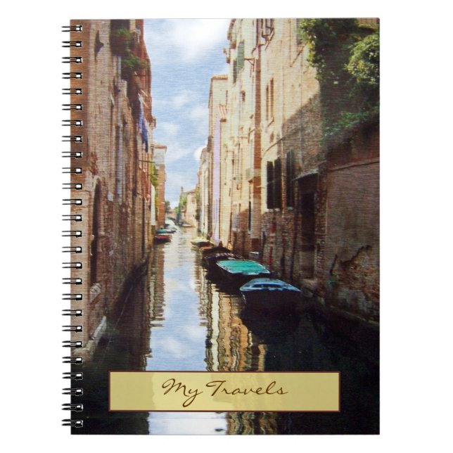 Cuaderno del diario del viaje de Venecia Italia (Frente)