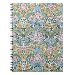Cuaderno del estampado de flores de William Morris