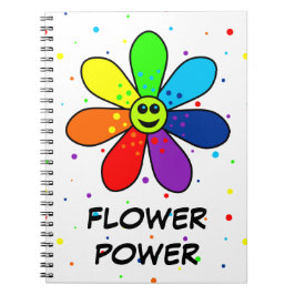 Cuaderno del flower power del arco iris