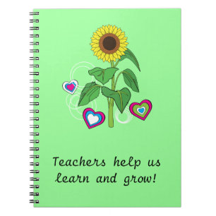 Cuaderno del girasol del regalo de los profesores