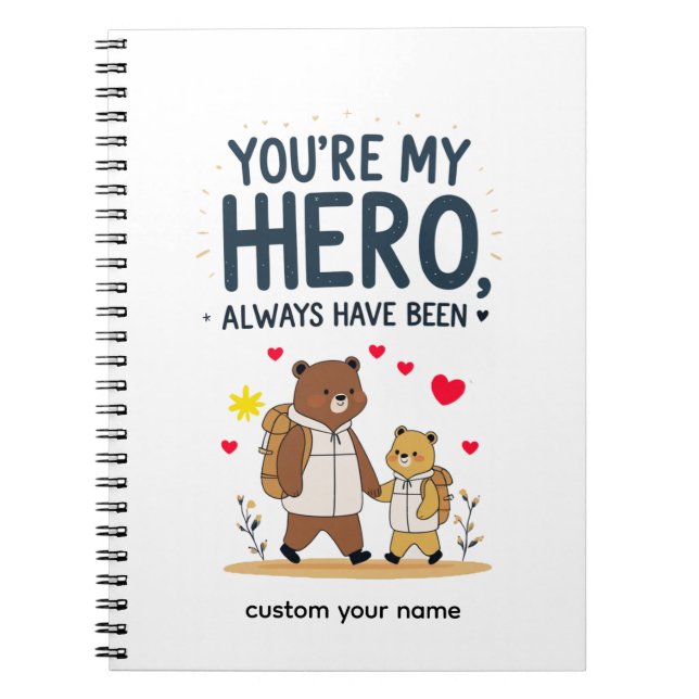Cuaderno del héroe del Día del Padre (Frente)