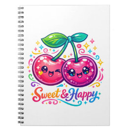 Cuaderno del jardín de cerezas Kawaii lindas