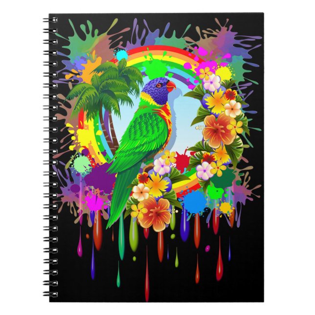Cuaderno del loro de Lorikeet del arco iris (Frente)