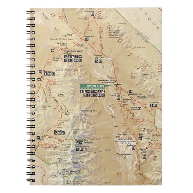 Cuaderno del mapa de Death Valley (Frente)