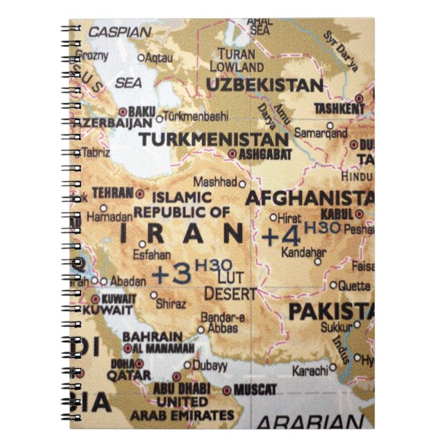 Cuaderno del mapa de Oriente Medio (Frente)