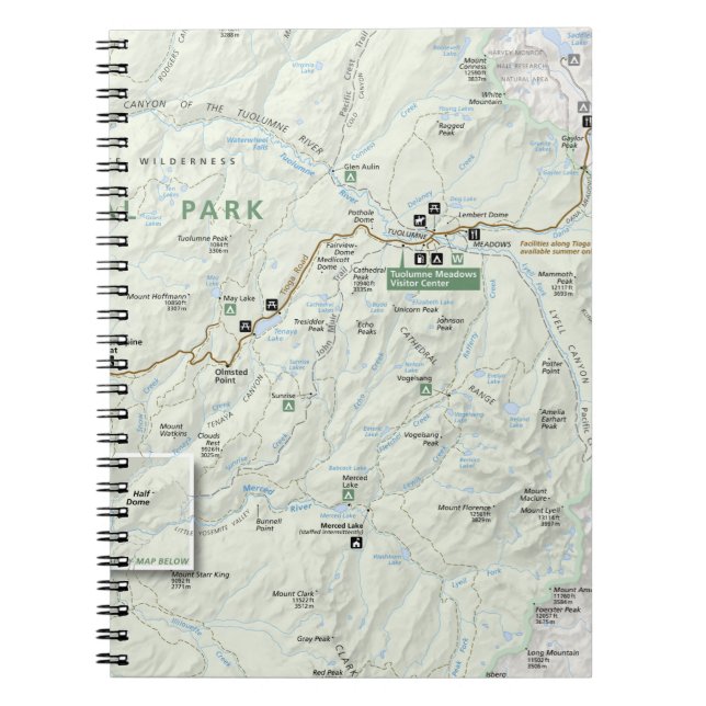 Cuaderno del mapa de Yosemite (Frente)