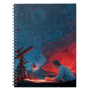 Cuaderno del mapa del Observador Celestial Rojo Es