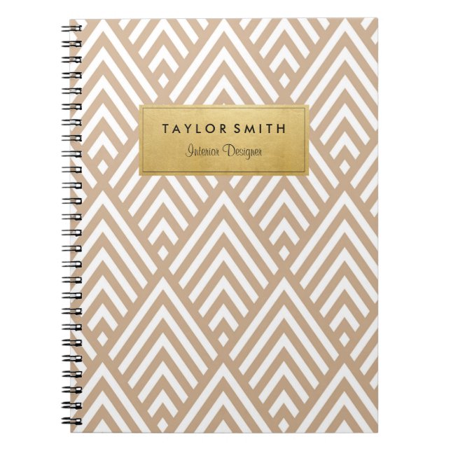 Cuaderno del modelo de Chevron del moreno y del (Frente)