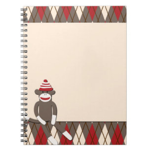 Cuaderno del mono del calcetín de Argyle
