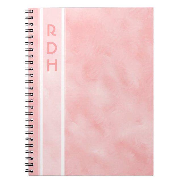 Cuaderno del monograma de los rosas bebés (Frente)