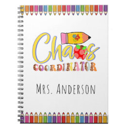 Cuaderno del nombre del profesor coordinador del c