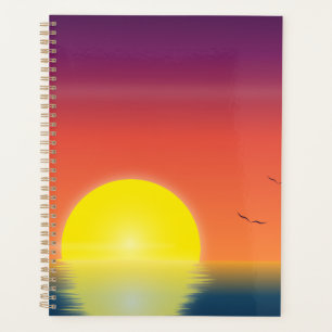 Cuaderno del Océano Minimalista en Puesta de Sol