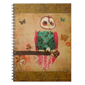 Cuaderno del oro del búho de Rosa