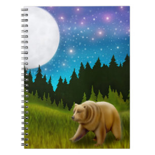 Cuaderno del oso grizzly de la noche
