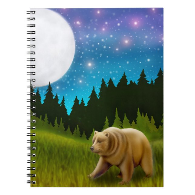 Cuaderno del oso grizzly de la noche (Frente)