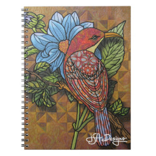 Cuaderno del pájaro del arte de la materia textil