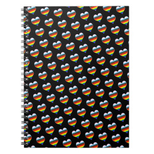 Cuaderno del patrón del corazón del arco iris