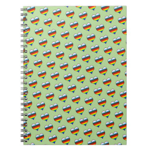 Cuaderno del patrón del corazón del arco iris