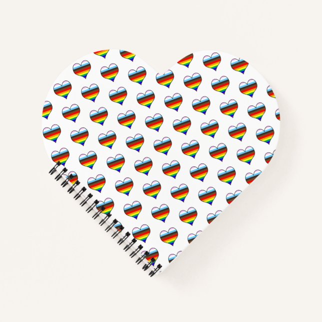 Cuaderno del patrón del corazón del arco iris (Anverso)