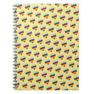 Cuaderno del patrón del corazón del arco iris